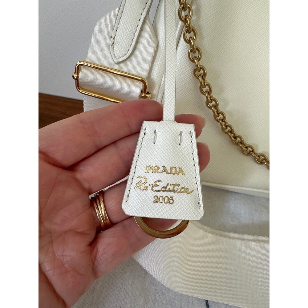 Prada Re-Edition 2005 Saffiano Leather Bag White - Picture 3 of 15